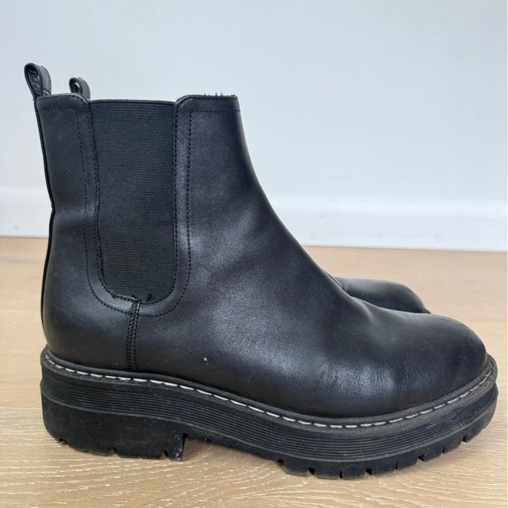 Chunky Lug Sole Chelsea Boots Marc Fisher LTD Black Leather Sz 9